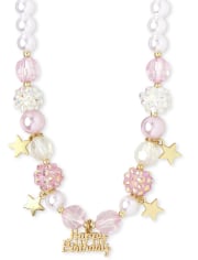 Conjunto de pulsera y collar con cuentas de cumpleaños para niñas