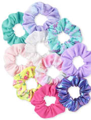 Girls Floral Scrunchie 10-Pack