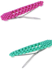 Paquete de 4 pasadores para el cabello con lunares para niñas