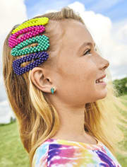 Paquete de 4 pasadores para el cabello con lunares para niñas