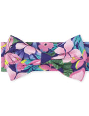 Diadema con lazo floral para bebés niñas