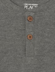 Paquete de 2 camisetas térmicas con cuello henley para niños pequeños