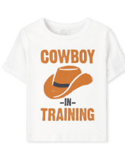 Camiseta con estampado de vaquero para bebés y niños pequeños
