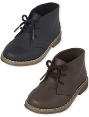 Toddler Boys Uniform Lace up Boots 2-Pack