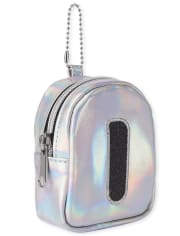Girls Holographic Initial Backpack Pouch