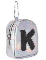 Girls Holographic Initial Backpack Pouch