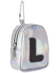 Girls Holographic Initial Backpack Pouch