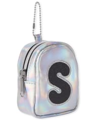 Girls Holographic Initial Backpack Pouch