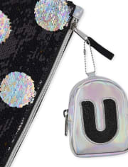 Girls Holographic Initial Backpack Pouch
