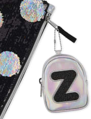 Girls Holographic Initial Backpack Pouch