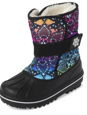 Girls Print Snow Boots