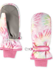 Mitaines en polaire Glacier tie-dye arc-en-ciel pour fille