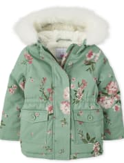 Buy The Children's Place Floral Reversible Jacket In Blue