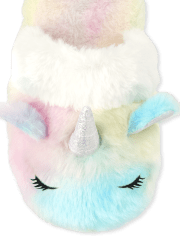 Chaussons licorne arc-en-ciel tie-dye pour fille