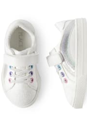 Zapatillas bajas con purpurina arcoíris para niñas pequeñas