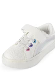 Zapatillas bajas con purpurina arcoíris para niñas pequeñas