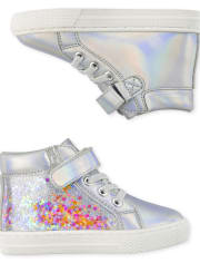 Zapatillas altas Shakey Glitter Star para niñas pequeñas