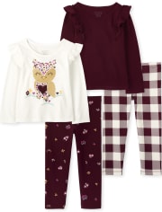 Toddler Girls Owl 4-Piece Set