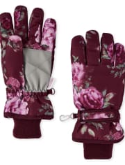 Girls Floral Glacier Fleece Gloves