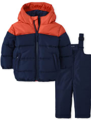 The Childrens Place Boys Toddler Colorblock Puffer Vest 