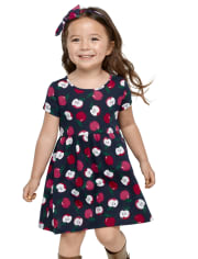 Vestido babydoll de manzana para bebés y niñas pequeñas