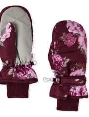 Girls Floral Glacier Fleece Mittens