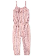 Baby And Toddler Girls Floral Ruffle Jumpsuit