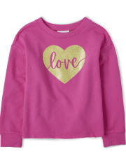 Sudadera con capucha Corazón gráfico para niñas