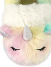 Chaussons licorne arc-en-ciel tie-dye pour toute-petite fille