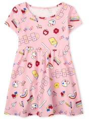 Vestido babydoll garabato para bebés y niñas pequeñas