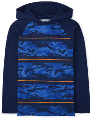 Sudadera con capucha de rayas de camuflaje para niños