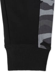 Boys Camo Side Stripe Fleece Jogger Pants