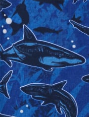 Boys Shark Snug Fit Cotton Pajamas