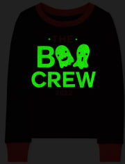 Unisex Kids Matching Family Glow Boo Crew 2022 Snug Fit Cotton Pajamas