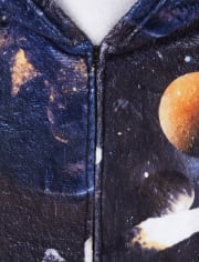 Pijama de una pieza de forro polar espacial para niños