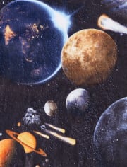 Pijama de una pieza de forro polar espacial para niños