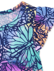 Girls Unicorn Butterfly Ruffle Nightgown 2-Pack