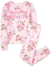 Girls Floral Beauty Snug Fit Cotton Pajamas