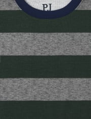 Boys Striped Henley Snug Fit Cotton Pajamas 2-Pack