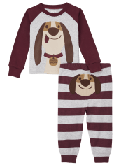 Pijama de algodón ajustado para bebés y niños pequeños
