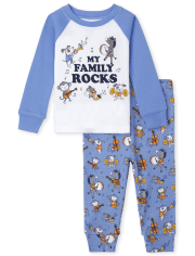 Pijama unisex de algodón con ajuste cómodo para bebés y niños pequeños