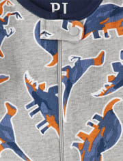 Lot de 2 pyjamas une pièce en coton coupe ajustée pour bébé et tout-petit garçon Dino Construction