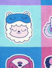 Paquete de 2 pijamas de algodón con diseño de llama y unicornio para bebés y niñas pequeñas