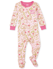 Pijama de una pieza de algodón con ajuste ceñido de mono para bebés y niñas pequeñas