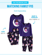 Baby And Toddler Girls Glow Night Owl Snug Fit Cotton Pajamas