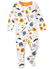 Pijama unisex de una pieza de algodón con ajuste ceñido para bebés y niños pequeños