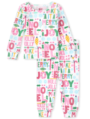 Pyjama en coton ajusté pour bébé et toute-petite fille Mommy and Me Make it Merry