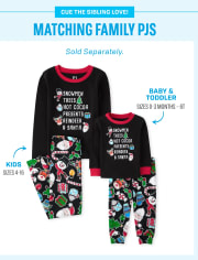 Pijama unisex de algodón con ajuste ceñido para bebés y niños pequeños