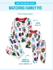 Pijama de algodón unisex para bebés y niños pequeños Monster Snug Fit