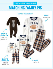 Baby And Toddler Matching Family 'Tis the Season for Football Fleece One Piece Pajamas